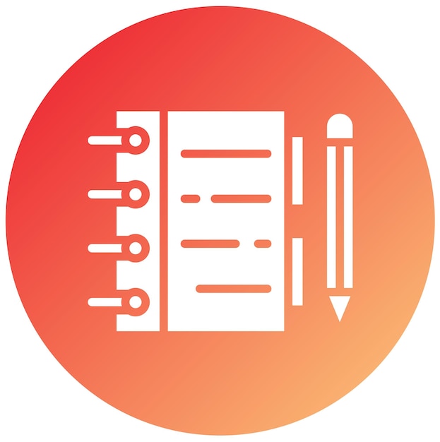 Estilo del icono del cuaderno de bocetos de diseño vectorial