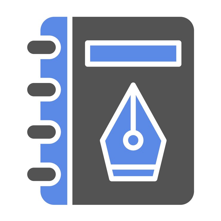 Vector estilo del icono del cuaderno de bocetos de diseño vectorial