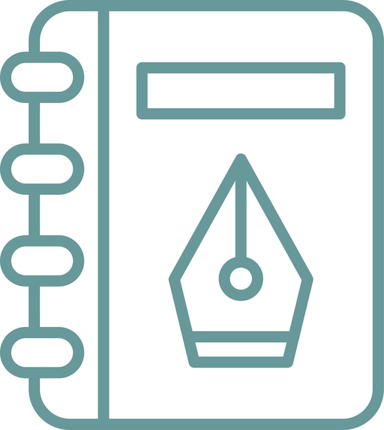 Estilo del icono del cuaderno de bocetos de diseño vectorial