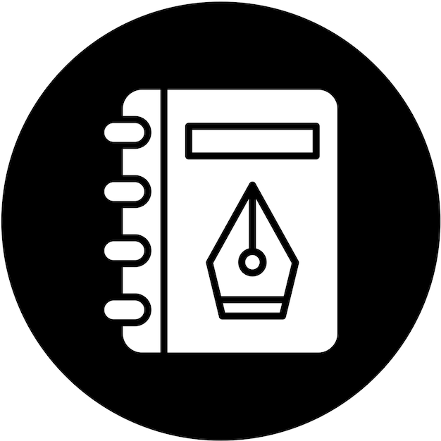 Estilo del icono del cuaderno de bocetos de diseño vectorial