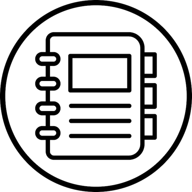 Estilo del icono del cuaderno de diseño vectorial