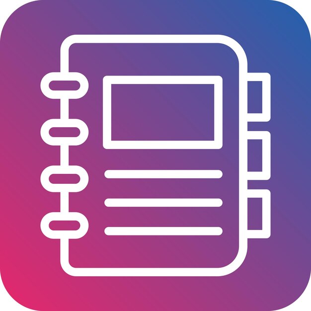 Estilo del icono del cuaderno de diseño vectorial