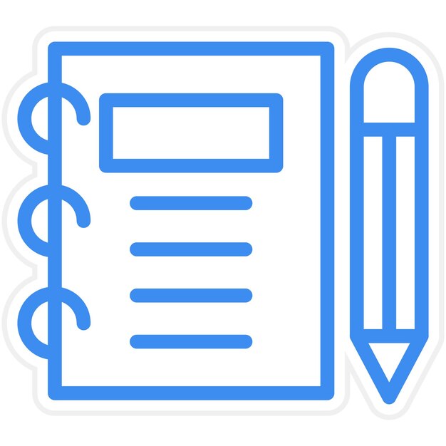 Estilo del icono del cuaderno de diseño vectorial