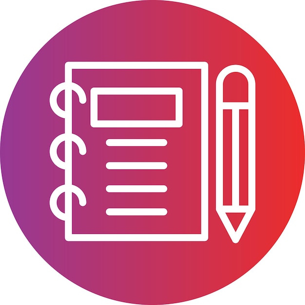 Estilo del icono del cuaderno de diseño vectorial