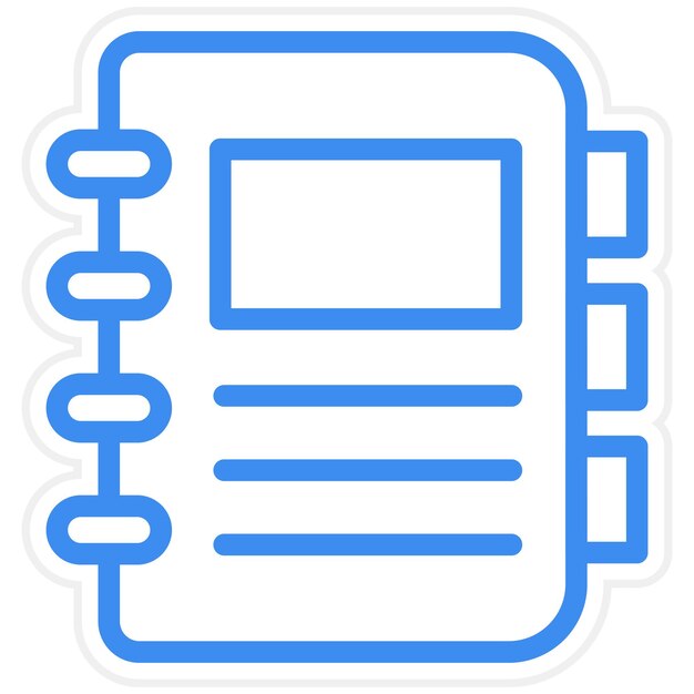 Estilo del icono del cuaderno de diseño vectorial