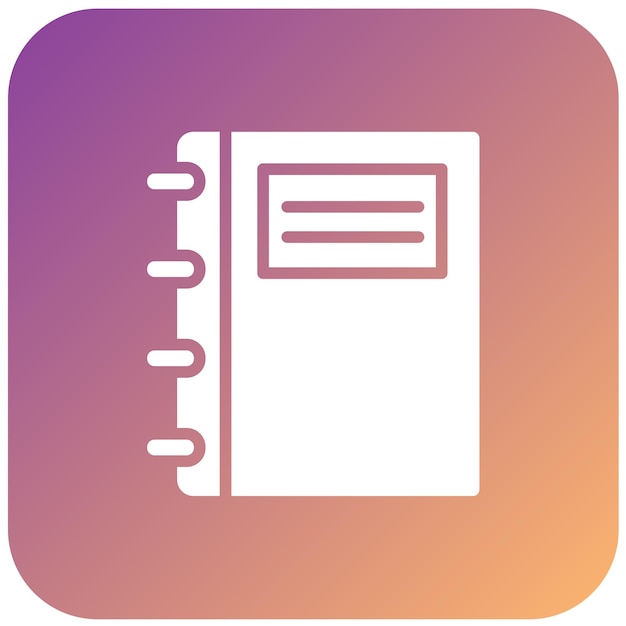 Estilo del icono del cuaderno de diseño vectorial