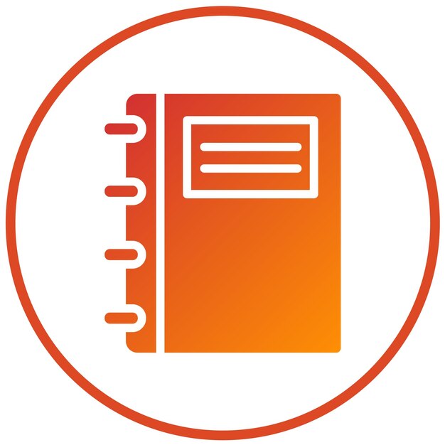 Estilo del icono del cuaderno de diseño vectorial