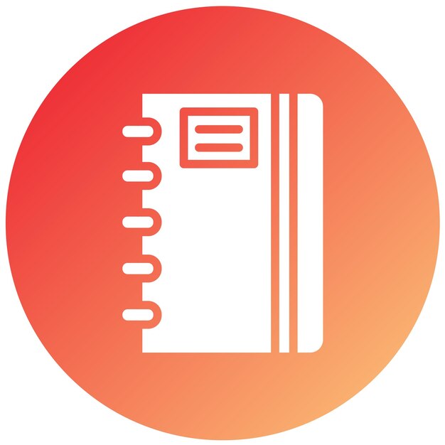 Estilo del icono del cuaderno de diseño vectorial