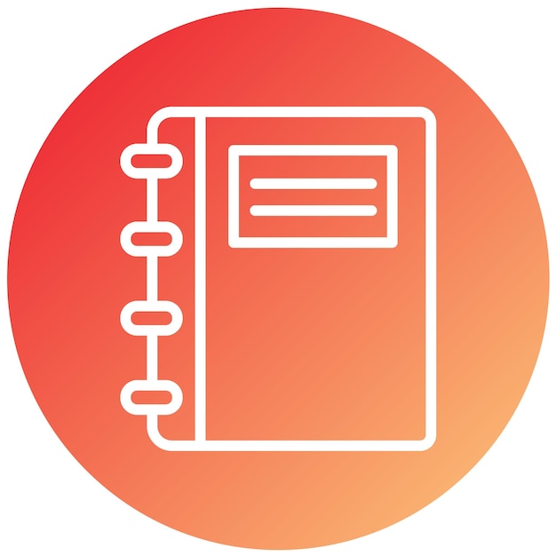 Estilo del icono del cuaderno de diseño vectorial