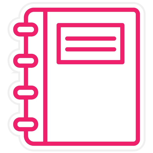 Estilo del icono del cuaderno de diseño vectorial