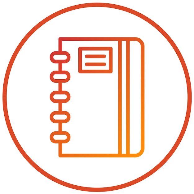 Estilo del icono del cuaderno de diseño vectorial