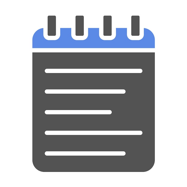 Estilo del icono del cuaderno de diseño vectorial