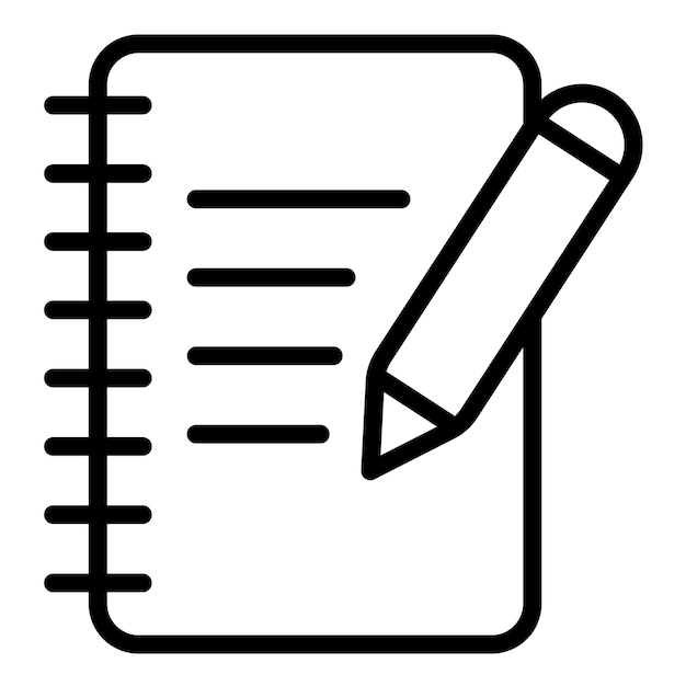 Estilo del icono del cuaderno de diseño vectorial