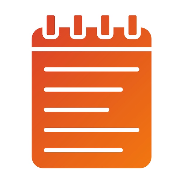 Estilo del icono del cuaderno de diseño vectorial