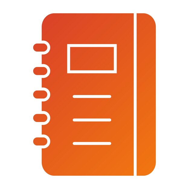Estilo del icono del cuaderno de diseño vectorial