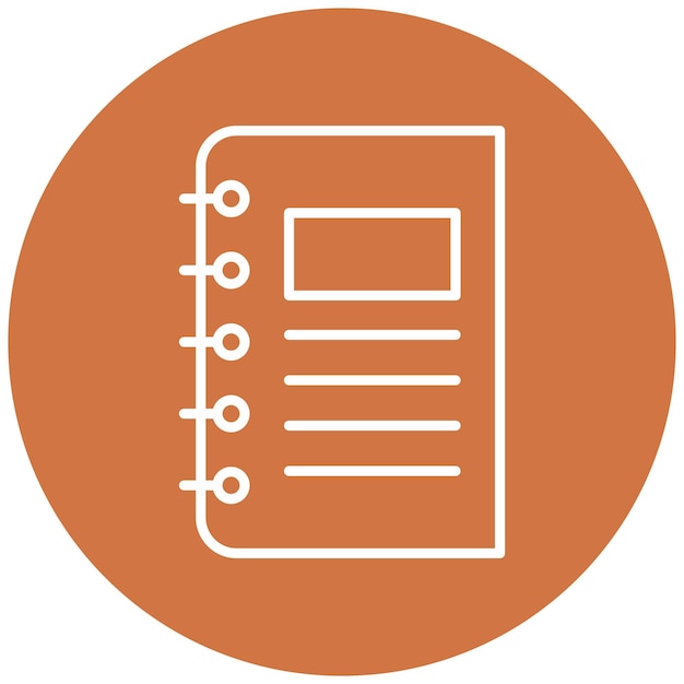 Estilo del icono del cuaderno de diseño vectorial