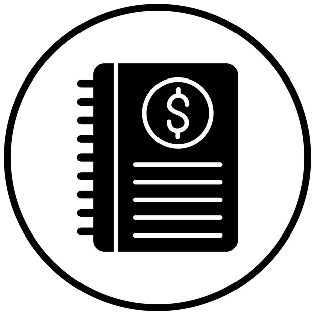 Estilo del icono del cuaderno de diseño vectorial