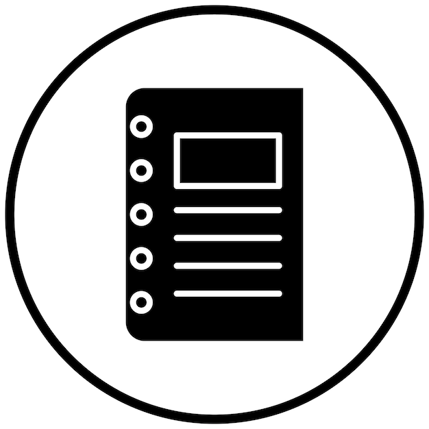 Estilo del icono del cuaderno de diseño vectorial