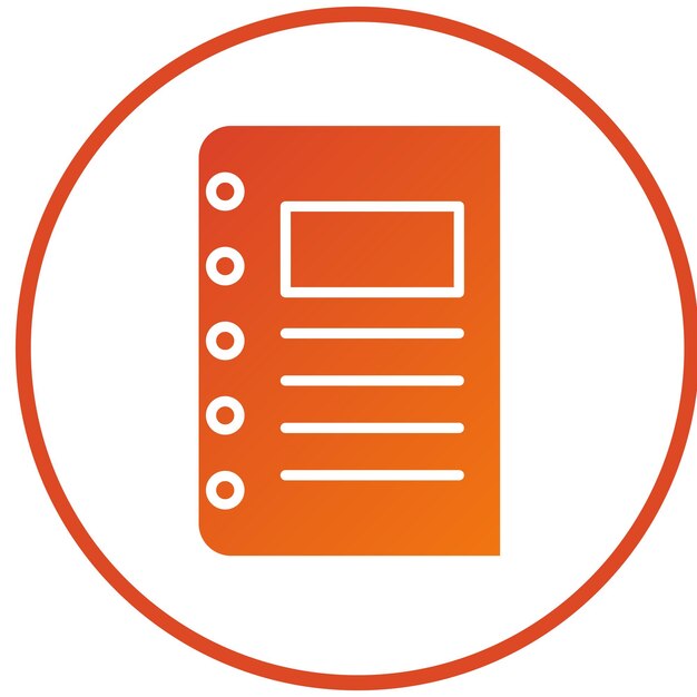 Estilo del icono del cuaderno de diseño vectorial