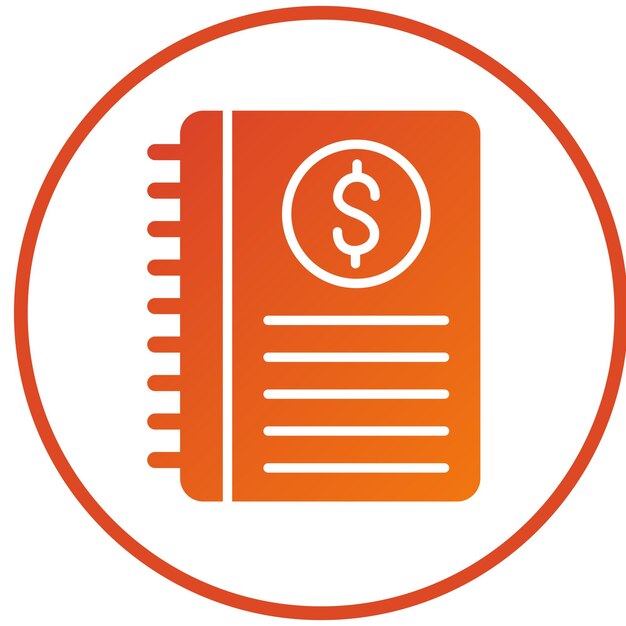 Estilo del icono del cuaderno de diseño vectorial