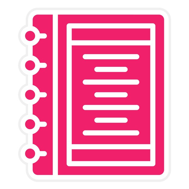 Estilo del icono del cuaderno de diseño vectorial