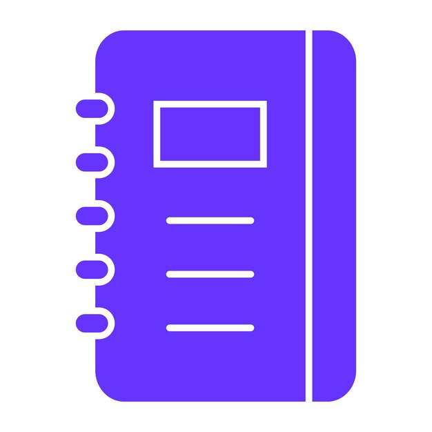 Estilo del icono del cuaderno de diseño vectorial