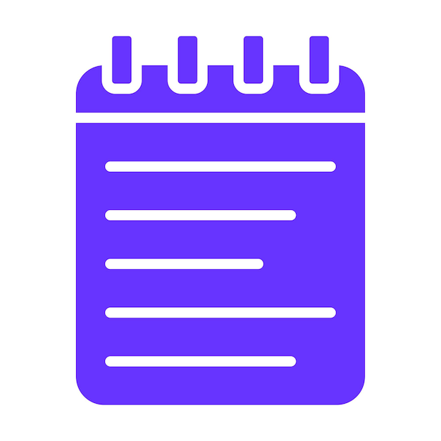 Estilo del icono del cuaderno de diseño vectorial