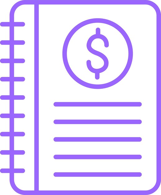 Estilo del icono del cuaderno de diseño vectorial