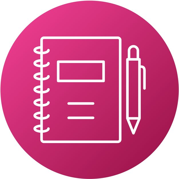 Estilo del icono del cuaderno de diseño vectorial