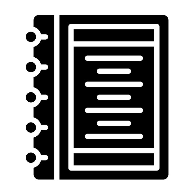 Estilo del icono del cuaderno de diseño vectorial