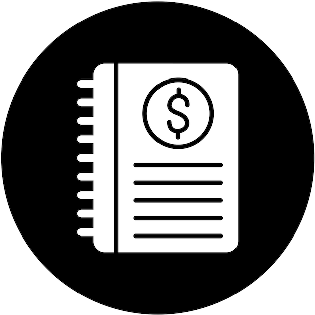 Estilo del icono del cuaderno de diseño vectorial