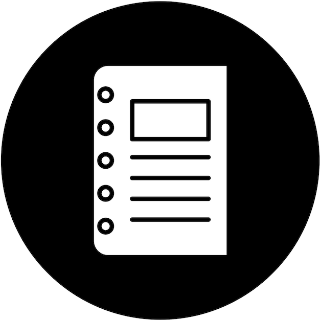 Estilo del icono del cuaderno de diseño vectorial