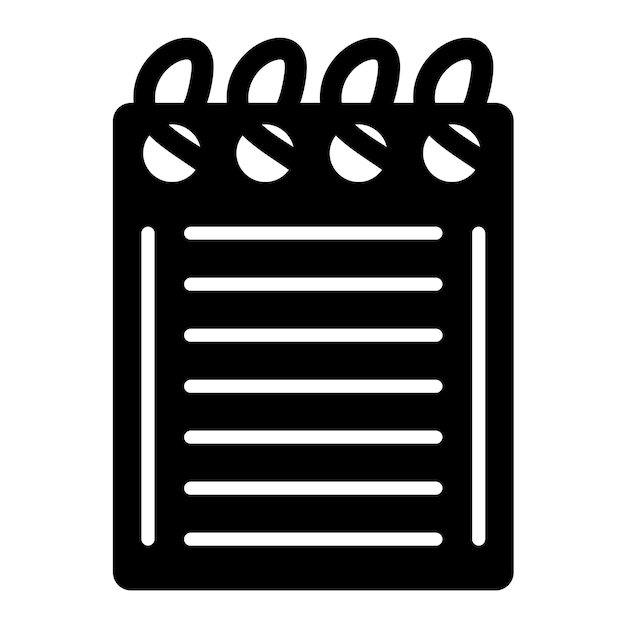 Estilo del icono del cuaderno de diseño vectorial