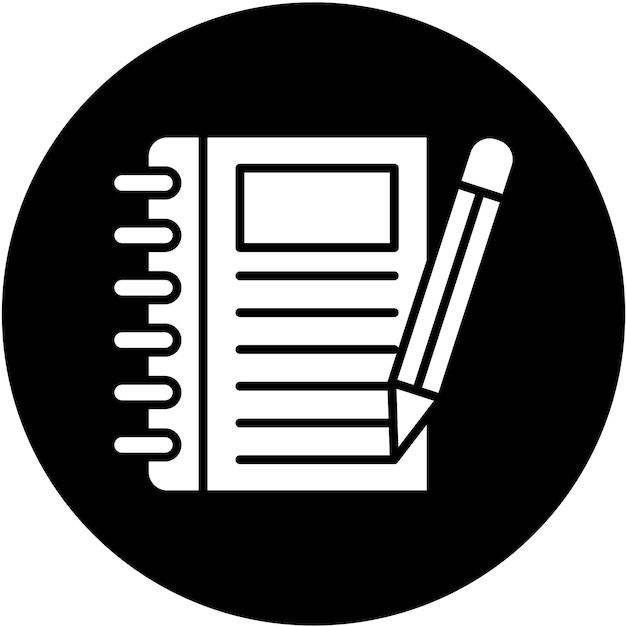 Estilo del icono del cuaderno de diseño vectorial