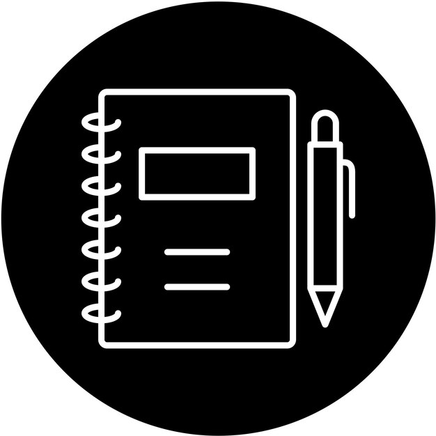 Estilo del icono del cuaderno de diseño vectorial