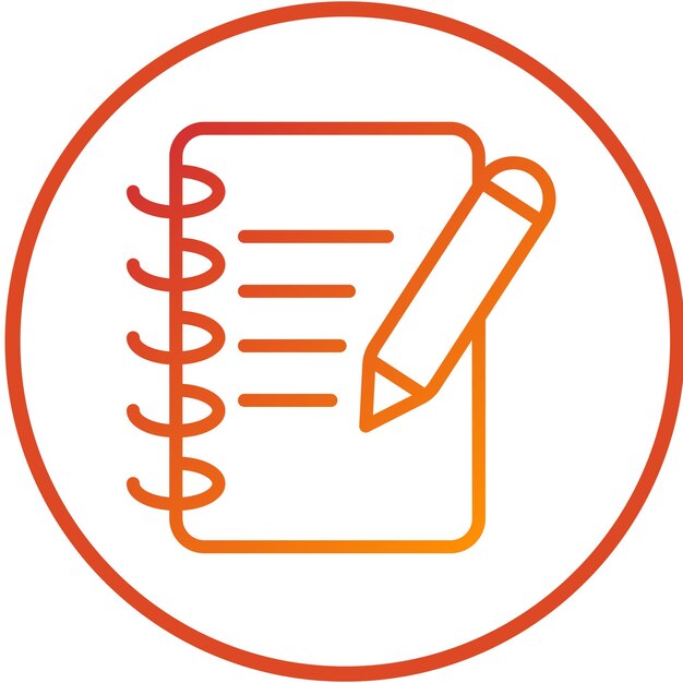 Estilo del icono del cuaderno del estudiante de diseño vectorial