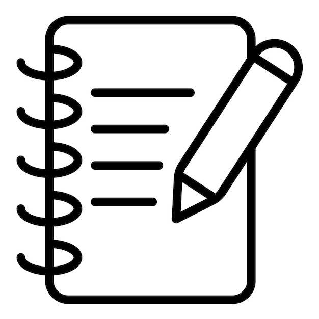 Estilo del icono del cuaderno del estudiante de diseño vectorial