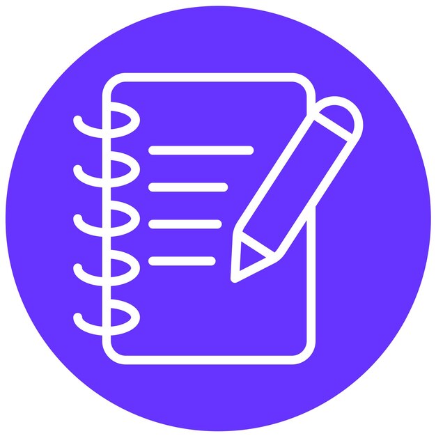 Estilo del icono del cuaderno del estudiante de diseño vectorial