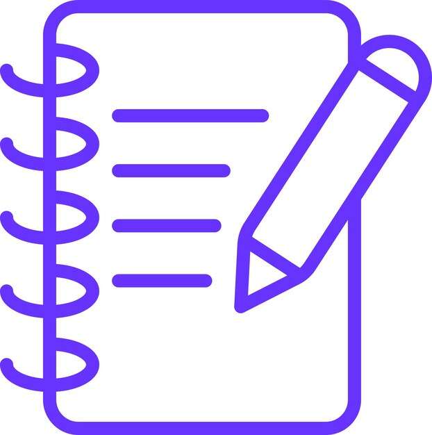 Estilo del icono del cuaderno del estudiante de diseño vectorial
