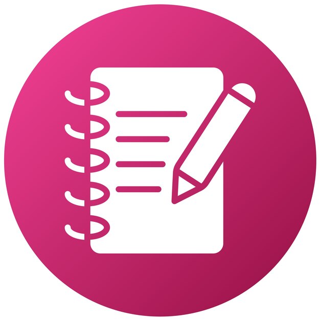 Estilo del icono del cuaderno del estudiante de diseño vectorial