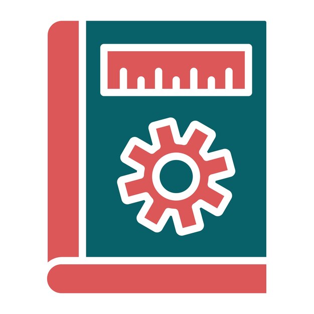 Estilo del icono del cuaderno del ingeniero de diseño vectorial
