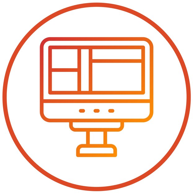 Estilo del icono de la cuadrícula de diseño vectorial