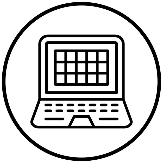 Estilo del icono de la cuadrícula de diseño vectorial