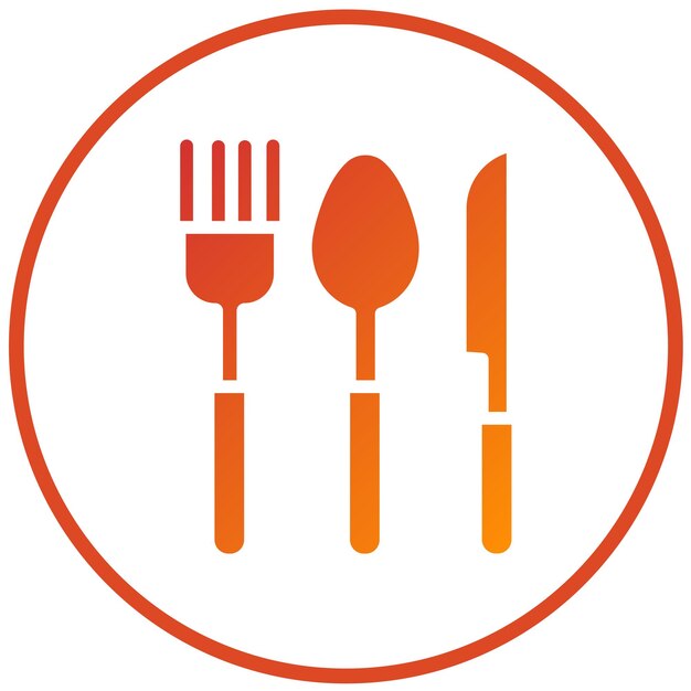 Estilo de icono de cubiertos de diseño vectorial