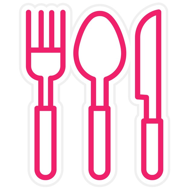 Estilo de icono de cubiertos de diseño vectorial