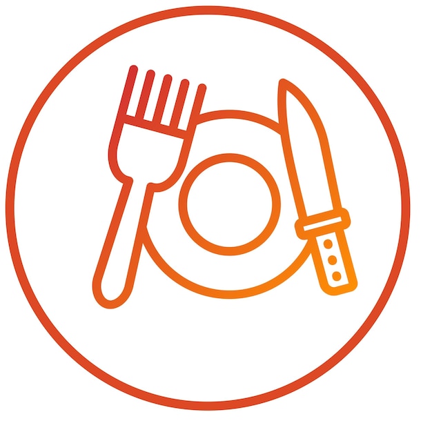 Estilo de icono de cubiertos de diseño vectorial