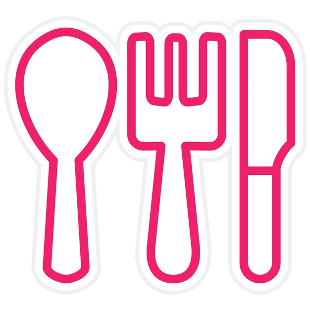 Estilo de icono de cubiertos de diseño vectorial