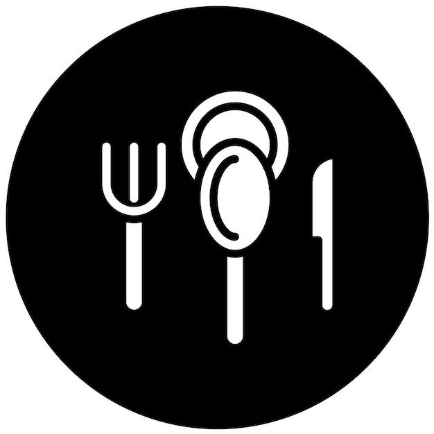 Estilo de icono de cubiertos de diseño vectorial
