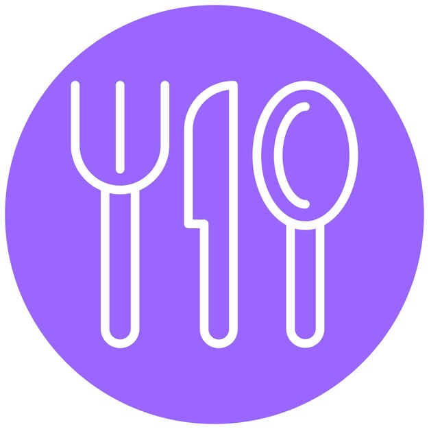 Estilo de icono de cubiertos de diseño vectorial