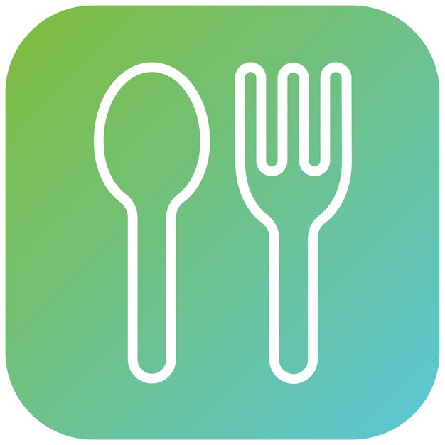 Estilo de icono de cubiertos de plástico de diseño vectorial